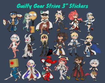 Guilty Gear Strive/Xrd/Accent Core/Overture 3" Vinyl Stickers