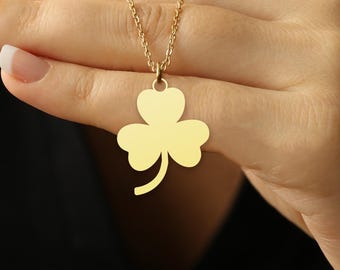 Shamrock Necklace - Irish Clover Pendant - Gold Plated Lucky Charm - St. Patrick’s Day Jewelry