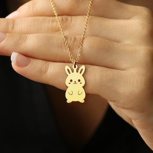 Cute Bunny Pendant – Kawaii Rabbit Necklace, Animal Lover Jewelry, Gift for Birthday