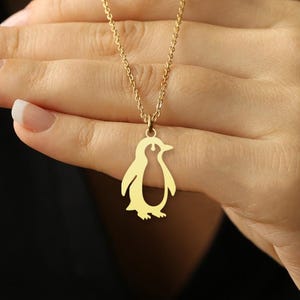 Penguin Necklace, Minimalist Penguin Pendant - Gold Penguin Charm, Cute Animal Necklace - Silver Penguin Jewelry, Wildlife Gift