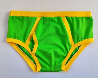 Herenonderbroek Fresh Grass | Groen katoenen ondergoed voor mannen | Handgemaakt herenondergoed.