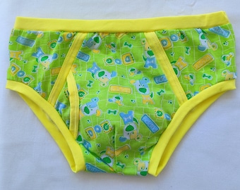 Men's Cotton Briefs with Cute Puppy Cartoon Print | Soft Comfortable Adult Underwear.