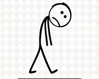 Sad Stick Figure PNG SVG: Funny Sarcastic Quote (Digital Download)