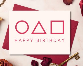 Squid Symbols Birthday Card: Printable Design (Digital Download)