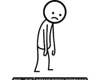 Smutna postać z patyczków PNG SVG: zabawny sarkastyczny cytat (pobranie cyfrowe)