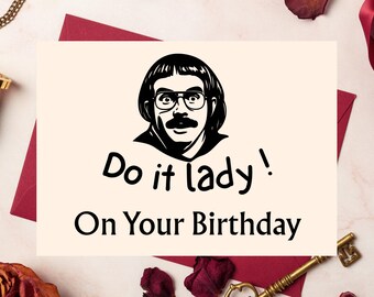 Karta memowa „Do It Lady”: zabawna kartka z życzeniami (do pobrania w wersji cyfrowej)