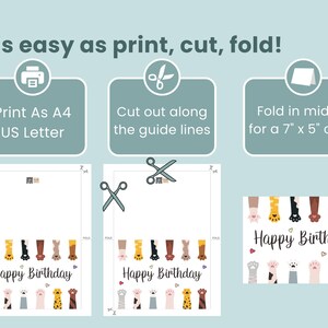 Cat Birthday Card | Printable Kitty Greeting (digital Download) - Etsy