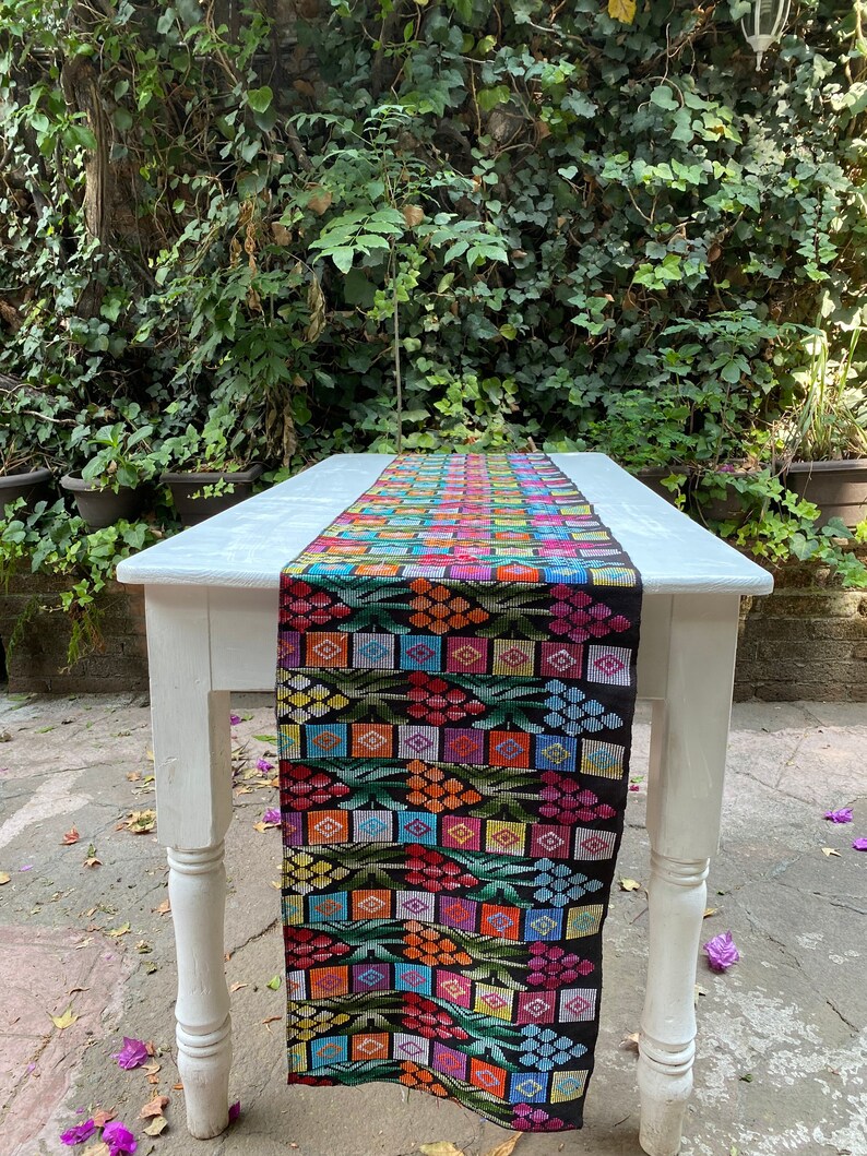 Hand Loomed and Hand Embroidered Runner Textile Etsy