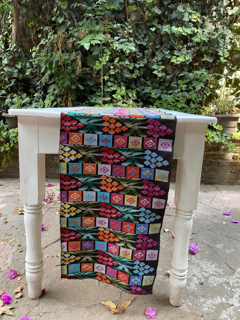 Hand Loomed and Hand Embroidered Runner Textile Etsy