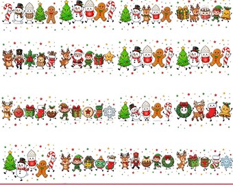 Christmas Doodles PNG Bundle, Cute Holiday Clipart, Kawaii Festive Characters, Xmas Sublimation Graphics, Winter Craft Designs