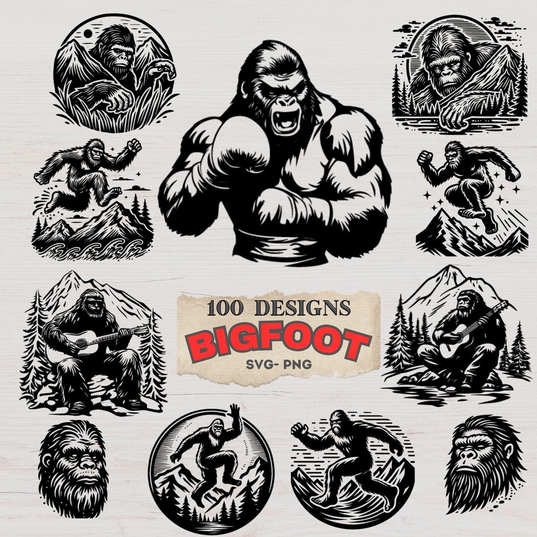 Bigfoot SVG PNG Bundle - Unique Sasquatch Designs for Cricut, Laser ...