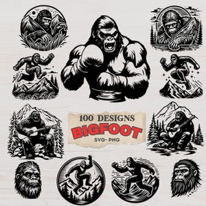 Bigfoot SVG PNG Bundle - Unique Sasquatch Designs for Cricut, Laser Cutting, Stickers, Sublimation & DIY Projects