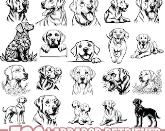 Labrador Retriever SVG Bundle 320 Designs | Dog Lover Clipart PNG SVG Eps | Labrador Vector Art for Cricut Silhouette