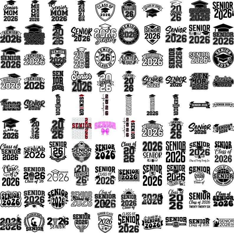 Senior 2026 SVG Bundle Class of 2026 SVG Graduation SVG Senior Shirt ...