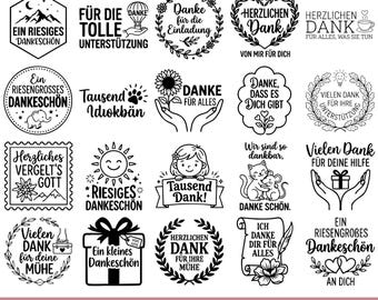 German Thank You SVG Bundle: Danke Quotes, Appreciation Typography (svg, png, eps)