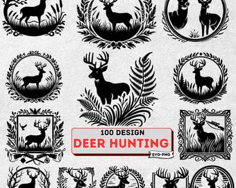 Deer Hunting SVG Bundle – 100 Wildlife Designs for Cricut, Sublimation & Outdoor-Themed DIY Projects