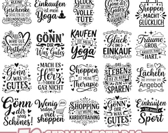 German Tote Bag SVG Bundle, Funny Shopping Quotes SVG, German Sayings for Bags, Shirts, Gifts, Cricut SVG Png Eps Files