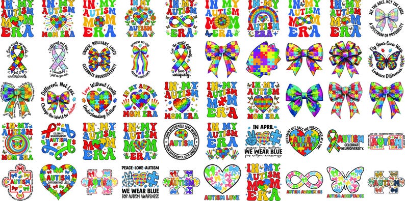 Autism Awareness SVG Bundle | Colorful Puzzle Piece Clipart | in My ...