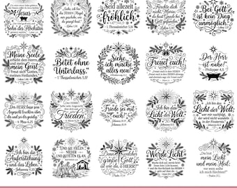 German Christmas Bible SVG Bundle, 115 Scripture Designs (Digital Download)