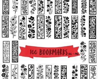 Floral Bookmark SVG Bundle – 100 Elegant Flower Bookmarks for Cricut, Sublimation, DIY Projects, and Gifts