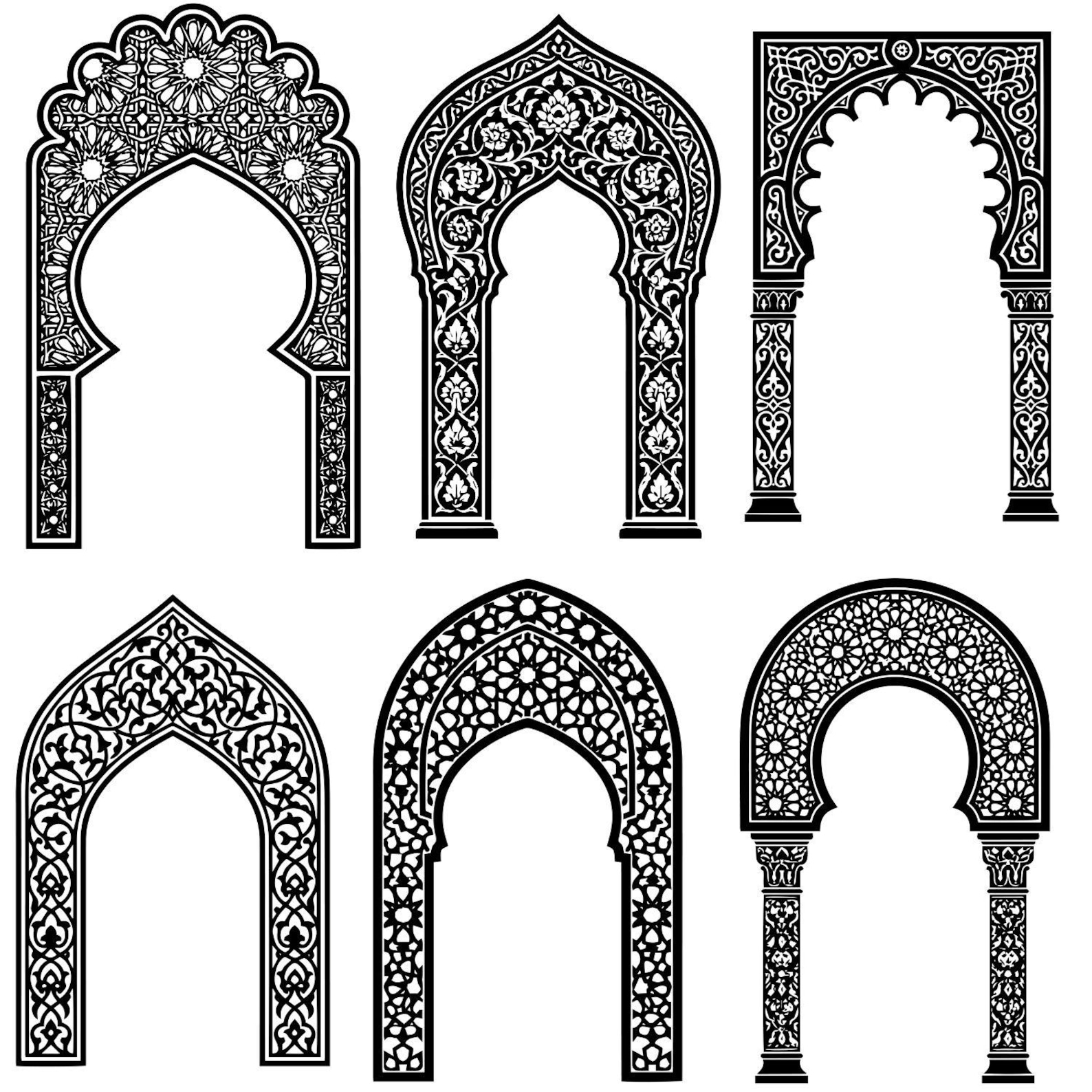 Oriental Arch SVG Bundle, Islamic Moroccan Arch Clipart, Laser Cut ...