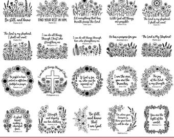 Bible Verse SVG Bundle: Floral Wreath Scripture Quotes (Digital Download)