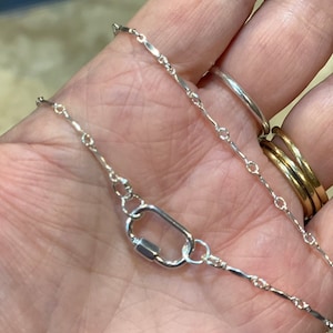Fancy  Sterling Carabiner Charm Necklace
