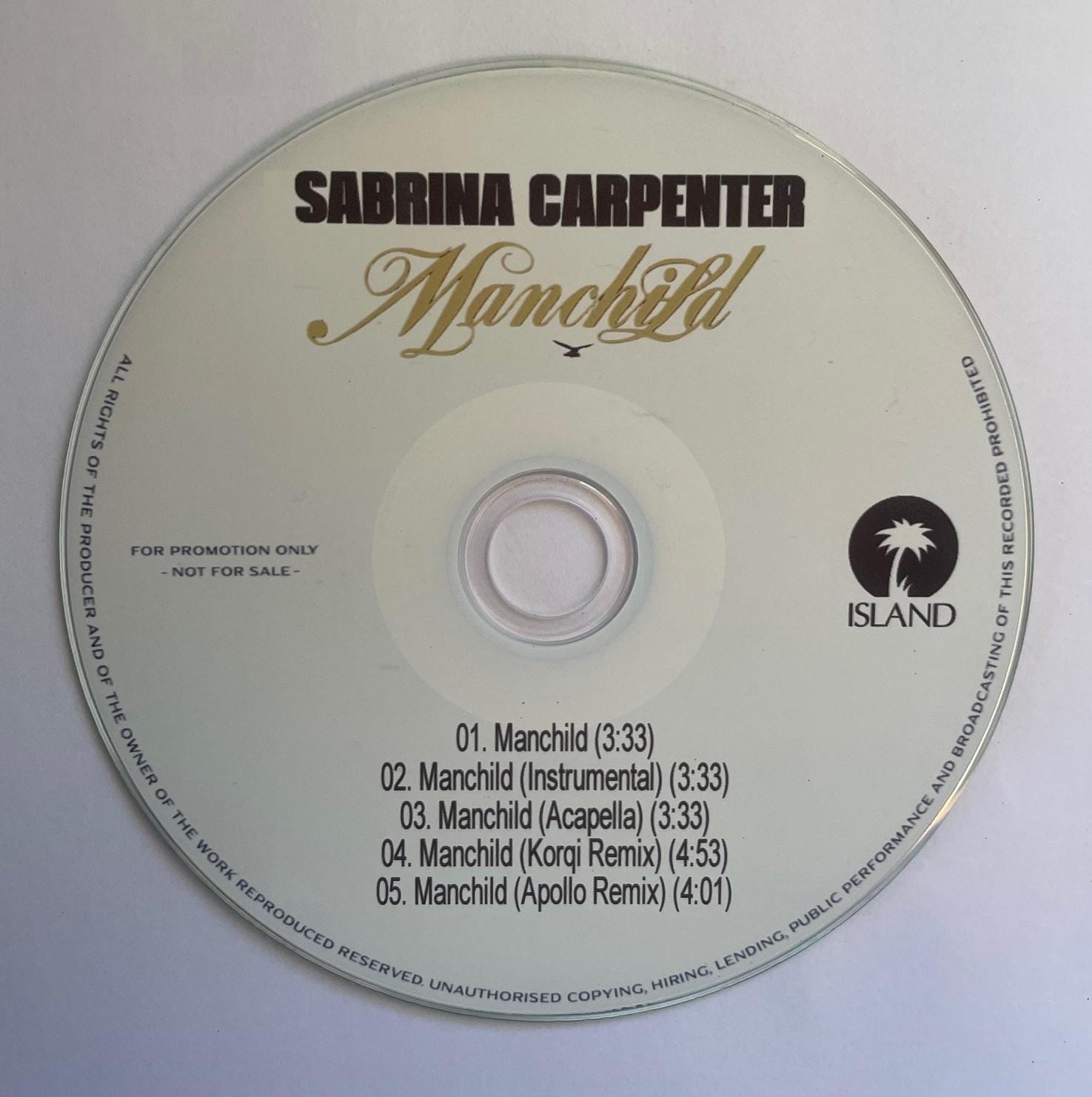 Sabrina Carpenter - Manchild Promo CD | 5 Tracks - Etsy