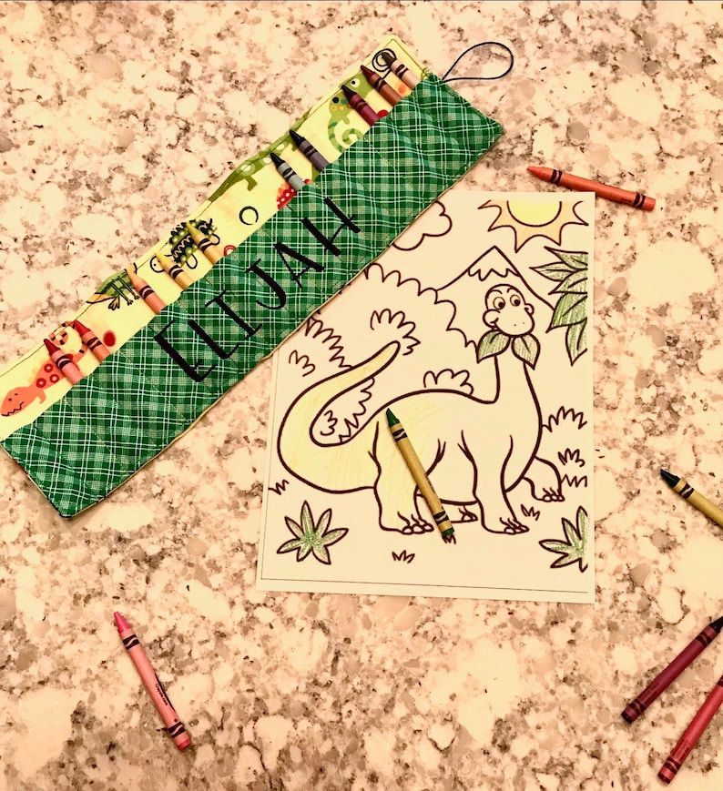 Kids Crayon Holder Name Crayon Holder Handmade Personalized Crayon Rolls for Kids includes Crayons Monogrammed Kids Crayon Holder Gift
