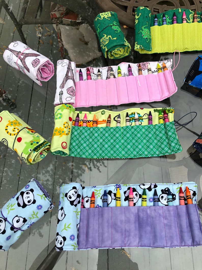 Kids Crayon Holder Name Crayon Holder Handmade Personalized Crayon Rolls for Kids includes Crayons Monogrammed Kids Crayon Holder Gift