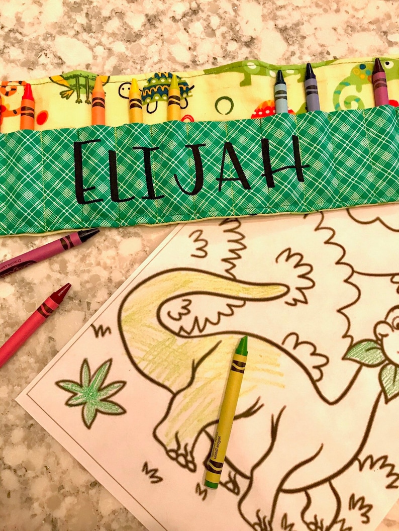 Kids Crayon Holder Name Crayon Holder Handmade Personalized Crayon Rolls for Kids includes Crayons Monogrammed Kids Crayon Holder Gift