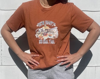 Sew Happy It’s Fall Y’all, Halloween Sewing T-Shirt, Halloween Quilter Shirt, Funny Sewing Shirt, Fall Crafting Shirt Gift, Fall Quilt Shirt