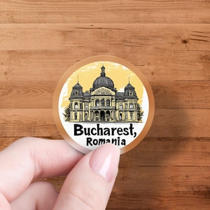 Bucharest Romania Sticker, Travel Souvenir Sticker, European City Sticker, Romanian Heritage Decal, Unique Travel Gift, Laptop Sticker