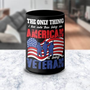 American Veteran Mug, Patriotic Military Gift, Veterans Day Mug, USA Flag Coffee Cup, Soldier Appreciation Mug, Military Pride Mug