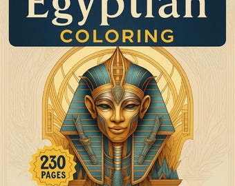 Egyptian Coloring Book | 230 Pages Printable PDF | Pharaohs, Temples, Gods & Ancient Egypt Art
