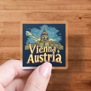 Vienna Austria Sticker, Travel Stickers for Luggage, European City Stickers, Vacation Souvenir, Architectural Decals, Laptop Stickers