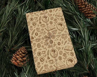 Papel de regalo de Jane Austen / Papel de regalo estilo Regencia en color sepia