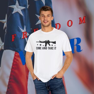 2A - Come and Take It - Second Amendment - Unisex Garment-Dyed T-shirt