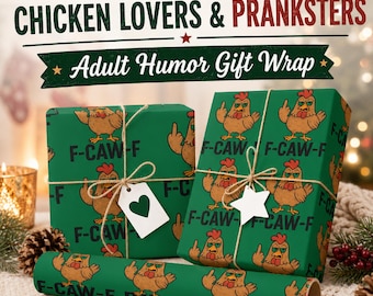 Funny Chicken Gift Wrap, Adult Humor Gag Paper for Pranksters
