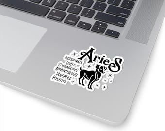 Pegatina del zodiaco Aries: Calcomanía de vinilo del carnero apasionado por la astrología