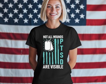 PTSD Awareness T-Shirt | Teal Ribbon, Veteran Support