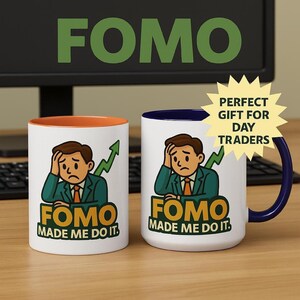 Taza FOMO Trader: Regalo financiero divertido para day traders