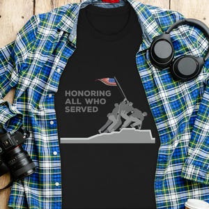 Patriotic Military Tribute T-Shirt, Honoring All Who Served Graphic Tee, Veterans Day Shirt, Memorial Day Apparel, American Pride
