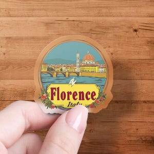 Florence Italy sticker vintage travel sticker Italian cityscape sticker scenic Florence Italy sticker Europe landmark sticker