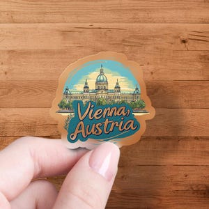 Vienna Austria Travel Sticker, Vintage Cityscape Decal, European Architecture Sticker, Collectible Travel Stickers, European Souvenir