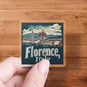Vintage Florence Italy Travel Sticker, Retro Travel Decal for Laptops, Luggage, Water Bottles, Unique Souvenir Souvenir Sticker