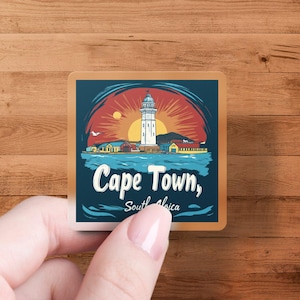Cape Town South Africa Sticker Coastal Travel Souvenir Cute Lighthouse Decal Scenic Sea View Colorful Destination Sticker