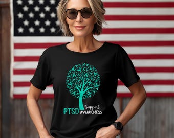 PTSD Awareness Support Shirt | Teal Ribbon Tree, Mental Health