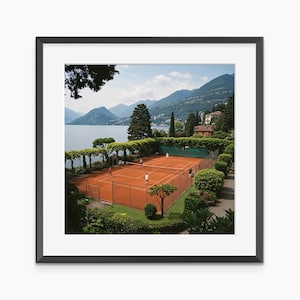 Cancha de tenis, impresiones fotográficas, póster de tenis, arte mural de tenis, póster deportivo, arte mural de moda, decoración de sala de estar, arte mural de calidad de museo