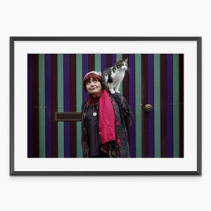 Agnes Varda y Cat, directora francesa emblemática, póster de Agnes Varda, modelo feminista, fotografía de la vejez de Agnès Varda, impresión fotográfica con calidad de museo